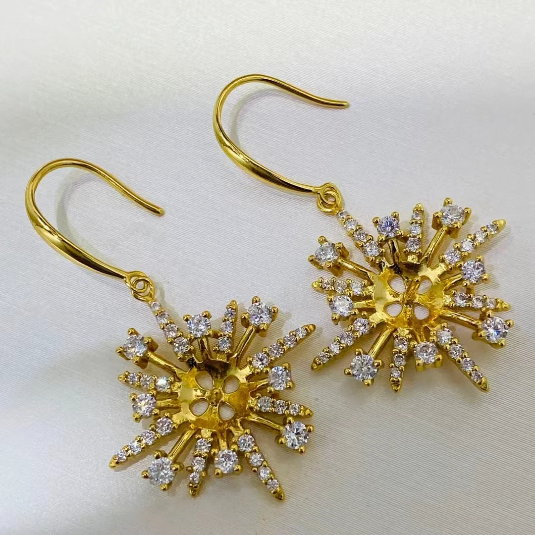 

Wholesale 925 Sterling Silver Earrings Mount Findings Settings Base Mounting Parts Accessory for 7-8mm Pearls 5 pairs/lot