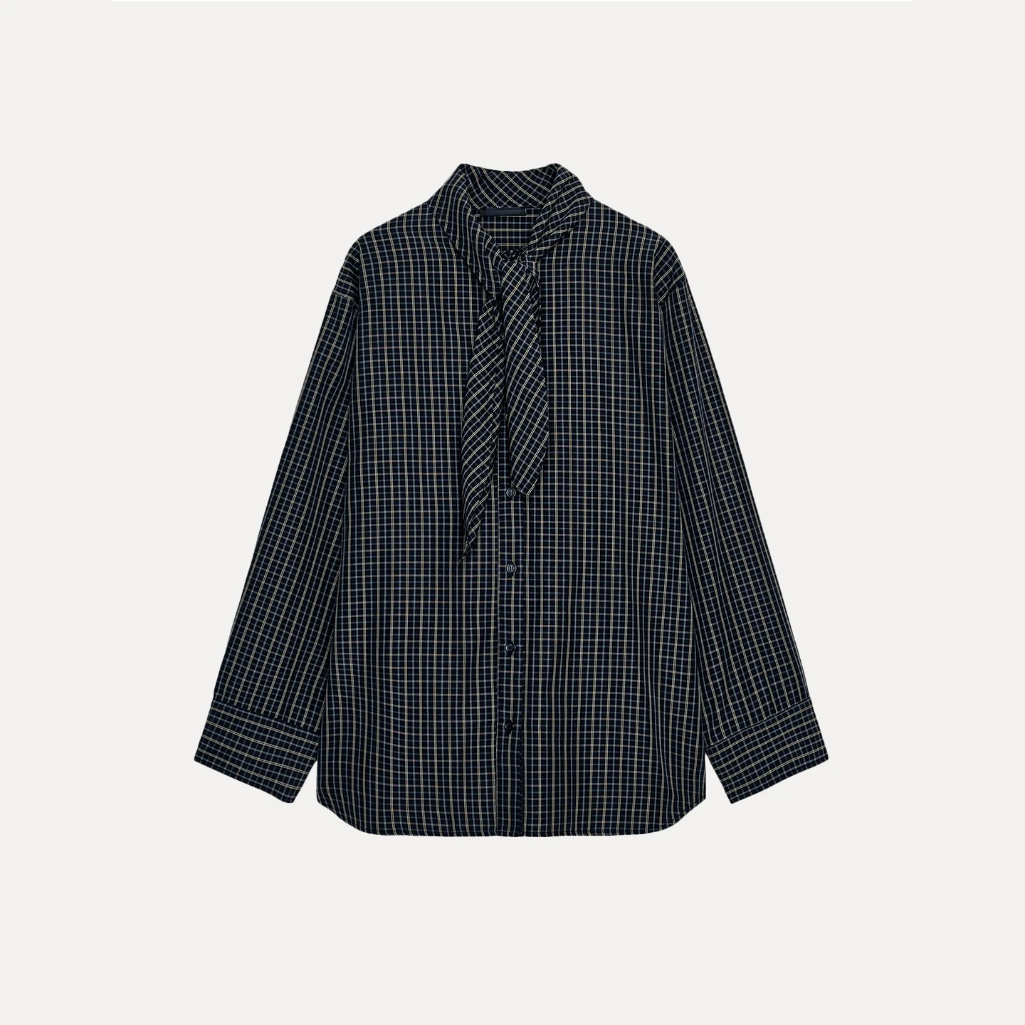 Solto faionable xadrez cachecol topo feminino irt outono 2025 z marca casual longo sve botão até uso diário