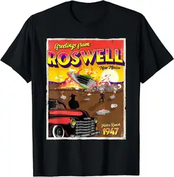 Greetings From Roswell Foster Ranch 1947 UFO Alien Crash T-Shirt For Men Clothing Women Tees High Quality 100%Cotton