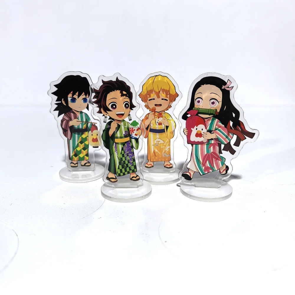 Japan Anime Demon Slayer Kimetsu No Yaiba Acrylic Stand Model Action Kamado Nezuko Hashibira Inosuke Desk Decoration Plate Toys