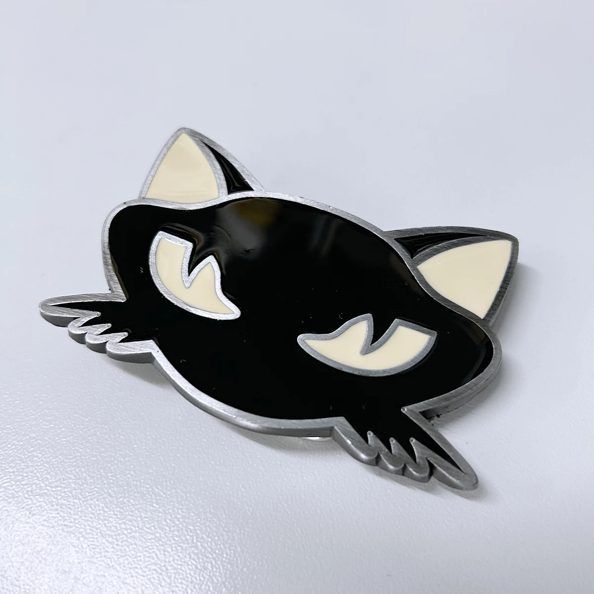 إبزيم حزام عتيق للقطط ، مينا سوداء ، شحن مجاني