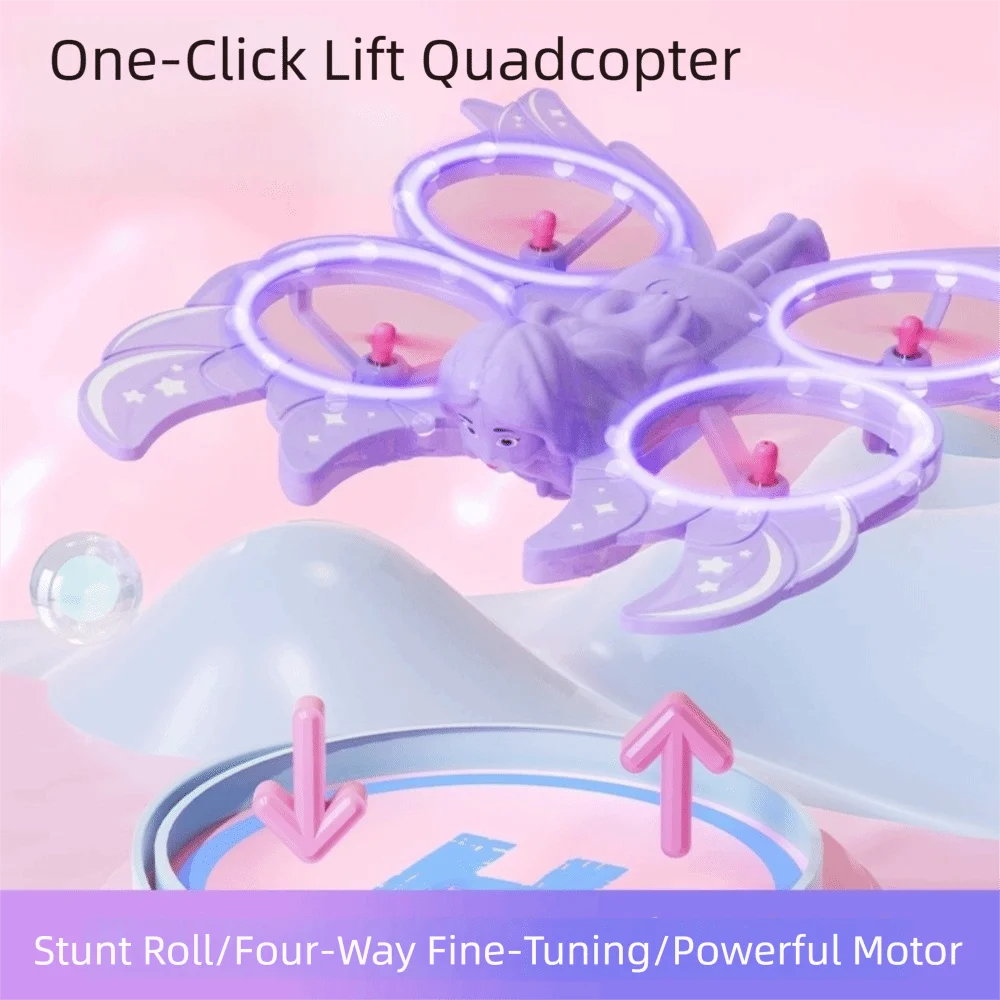 Glitter Butterfly Remote Control Aircraft Flash Lighting Gravity Sensing RC Quadcopter 3D Flip Intelligent Hover Quadcopter