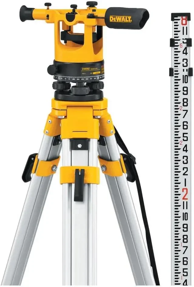 DEWALT Transit Level with Tripod, Rod, and Carrying Case, 20X Magnification (DW092PK)