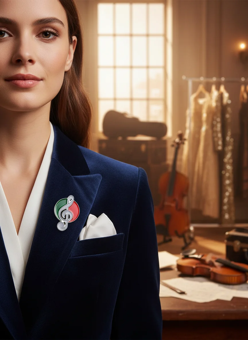Italy Flag Color Treble Clef Enamel Pin Music Note Metal Brooch For Musician Backpack Lapel Badge Fashion Jewelry Gift