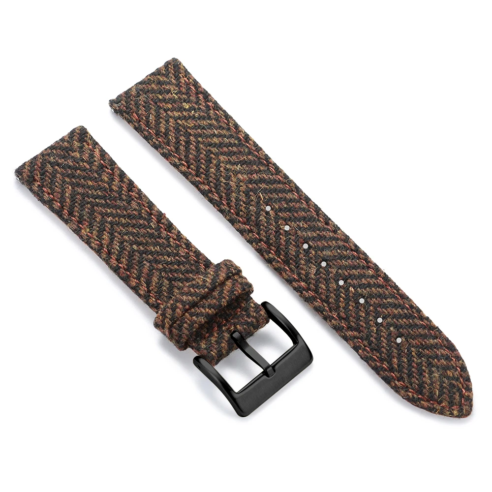 Vintage-Armband aus echtem Leder, Tweed-Nylon, 18 mm, 20 mm, 22 mm, Schnellverschluss-Webarmband für Omega für Seiko Smartwatch-Uhrenarmband