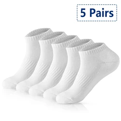 Chaussettes en coton à tube bas pour hommes, chaussettes décontractées d'affaires, chaussettes courtes en maille, chaussettes respirantes, chaussettes confortables, chaussettes noires et blanches, printemps et été