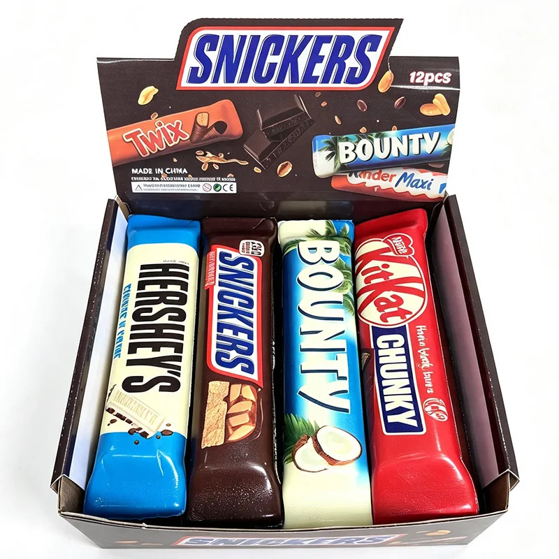 1 Pc Squeezable Simulated Chocolate Candy Toy with Slow Rebound Creative Design Soft Candy Texture Stress Relief Toy
