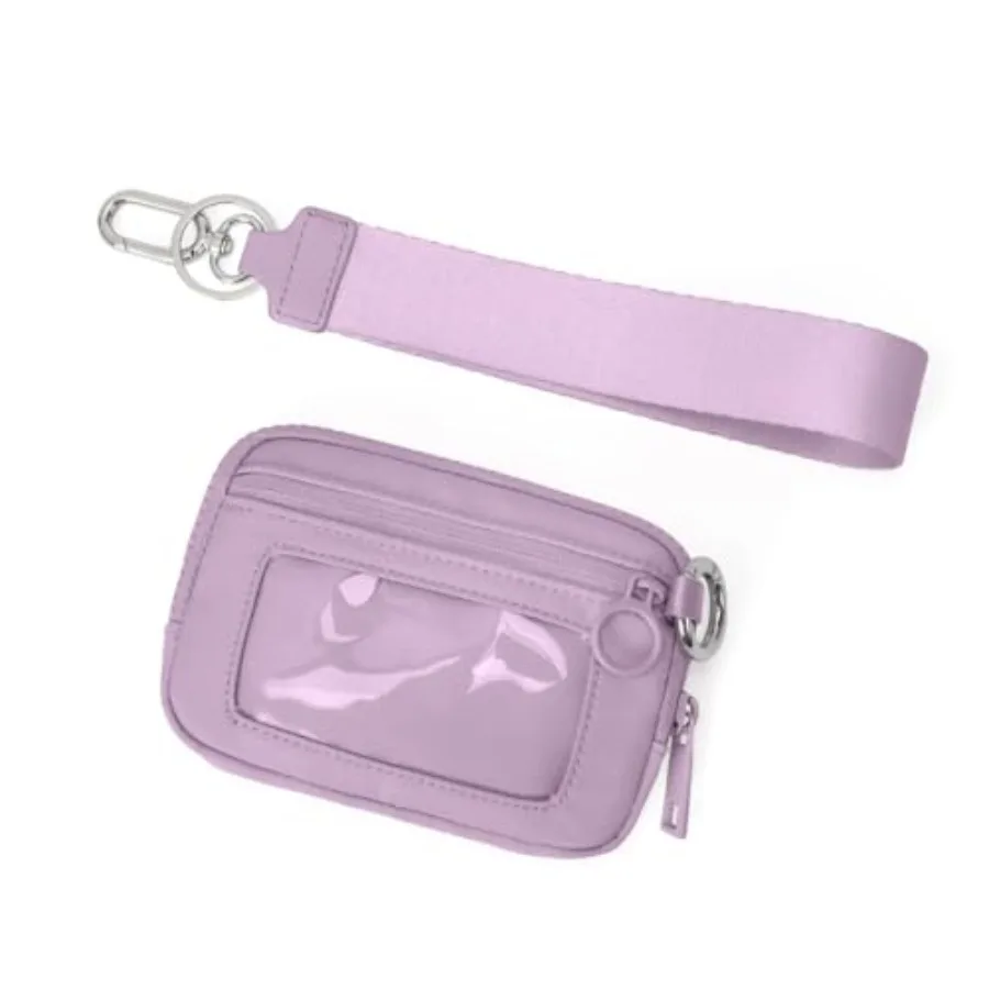

Nylon Wristlet Wallet for WomenQuilted RFID Blocking Small Zipper Coin Purse Keychain Wallet with ID Window Lightweight Travel