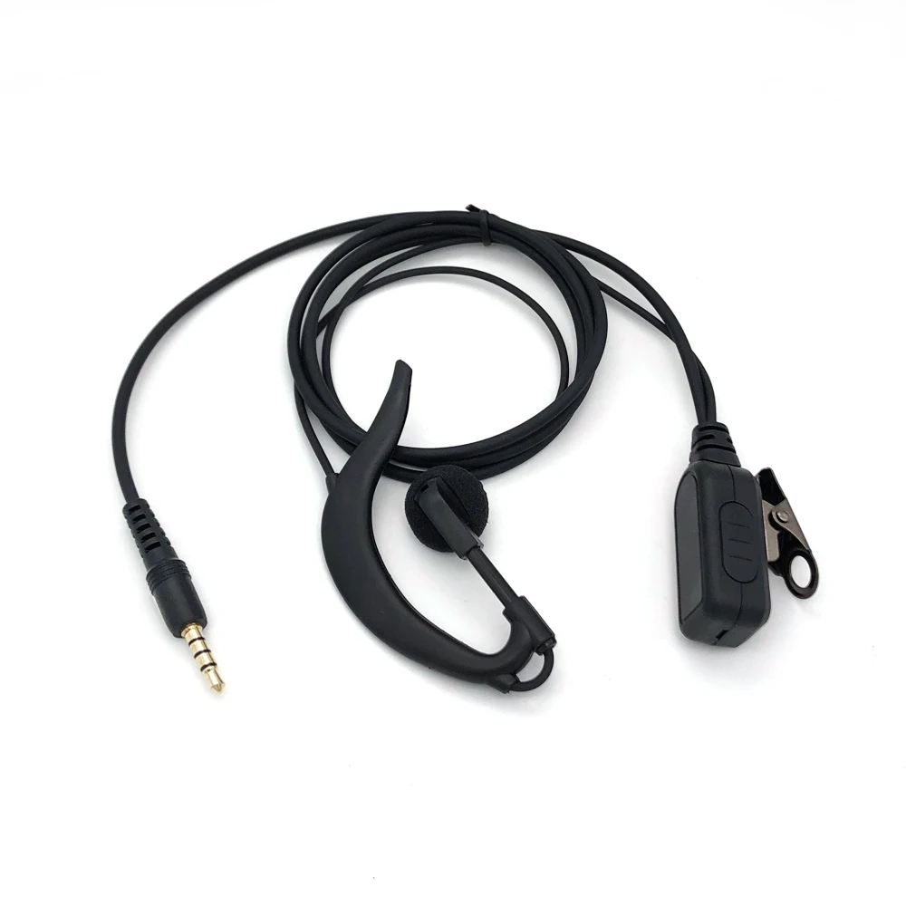 3.5mm PTT Ear Hook Earphone for Smartphones for Zello Voxer for iPhone for Cellphones Push-To-Talk Headset