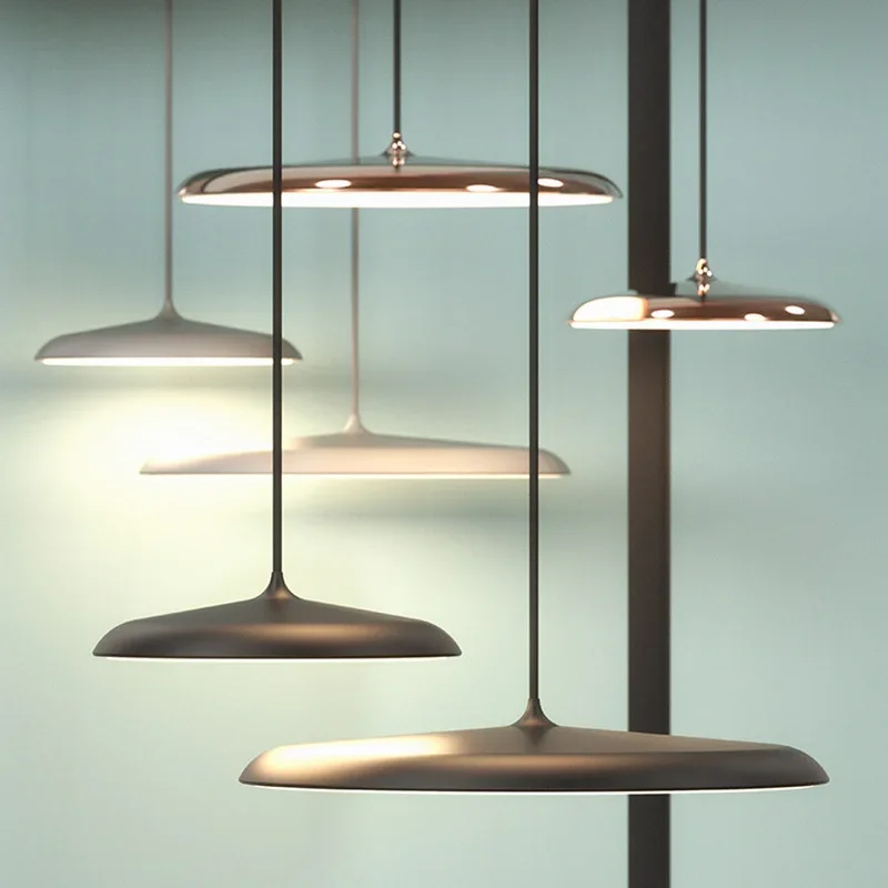 Creative Metal LED Pendant Light, Lâmpada de suspensão nórdica, UFO Design, Suspensão, Redonda, Interior, Cozinha, Jantar, Sala de estar, Decoração de casa