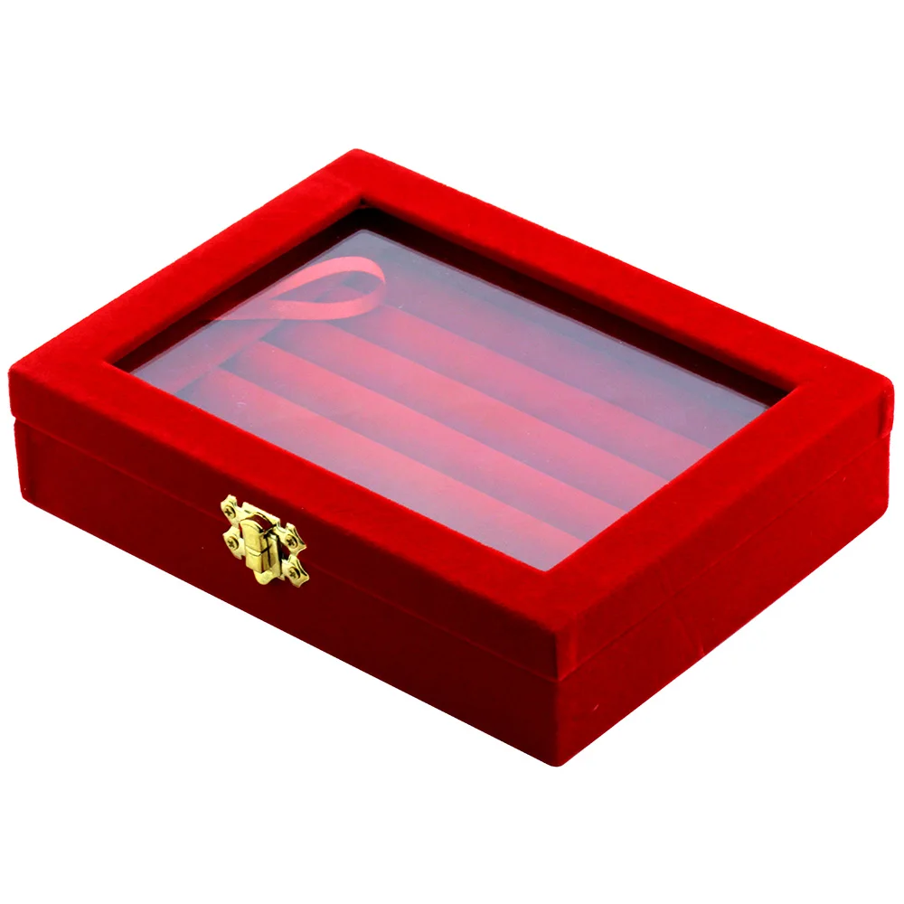 MMS Luxury Cufflinks Gift Box 24pairs Capacity Cufflinks Box Transparent Glass Box Authentic 1.89x5.98x7.87inch Drop Shipping