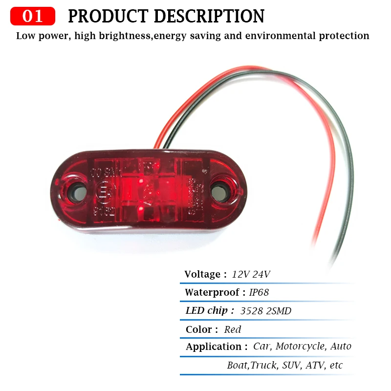 Lâmpada de sinal lateral para barco marinho, luzes LED para iates e lancha, luz de advertência, vermelho verde azul