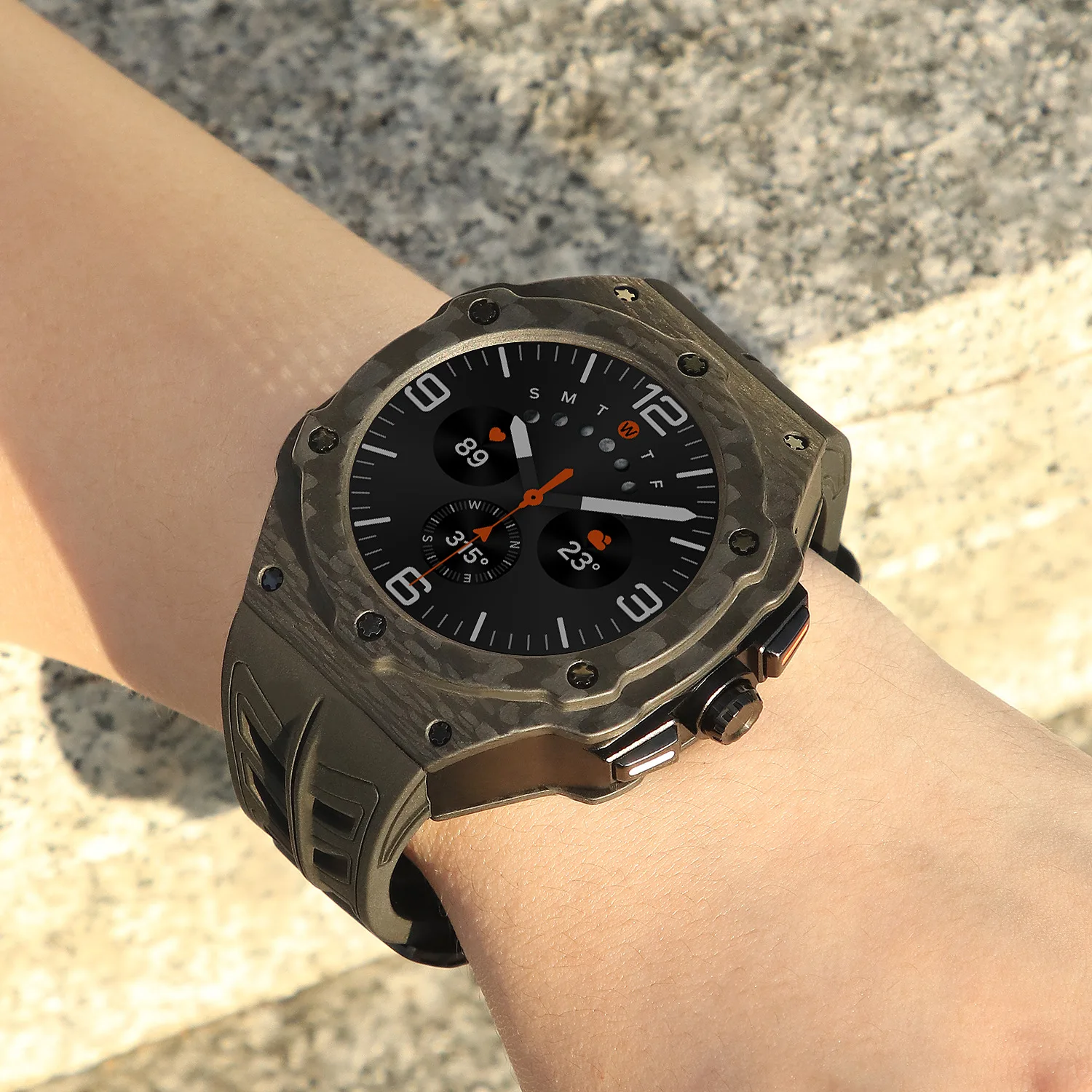 Комплект модификации из углеродного волокна для Samsung Galaxy Ultra Watch 47 мм, мужской аксессуар, резинка + углеродный чехол Galaxy Ultra 47 мм