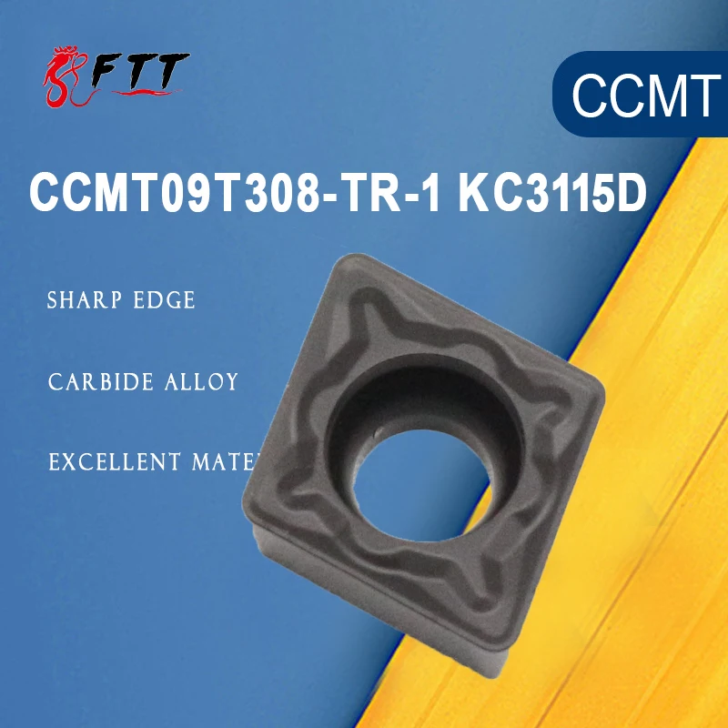 10PCS CCMT09T308-TR-1 KC3115D High Quality Carbide Inserts External Turning Tool Machining Cast Iron CNC Lathe Tools