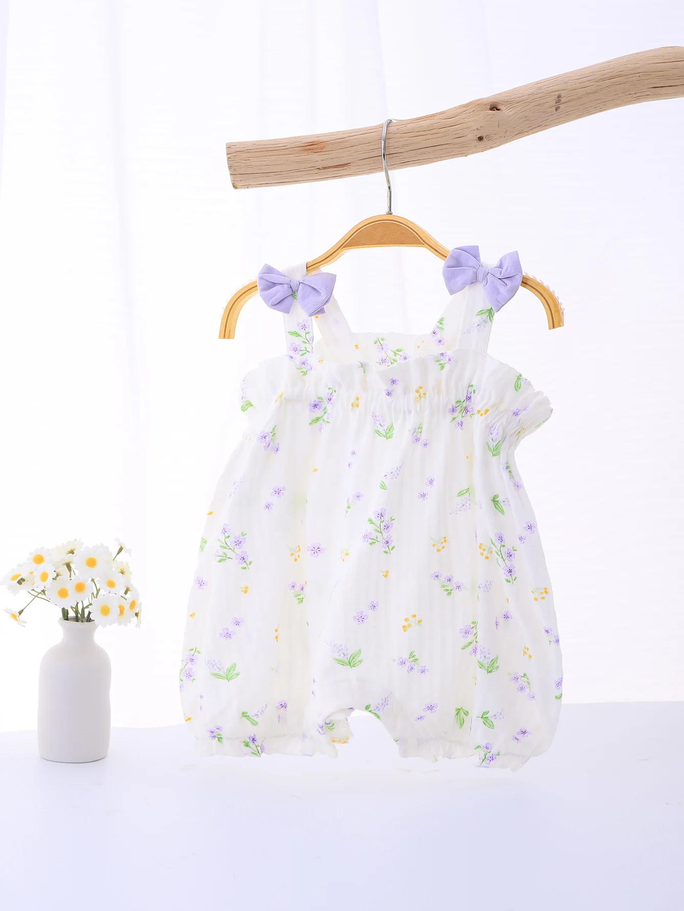 

Summer Baby Sweet and Dreamy Flower Print Casual Breathable Suspender Jumpsuit for Going Out