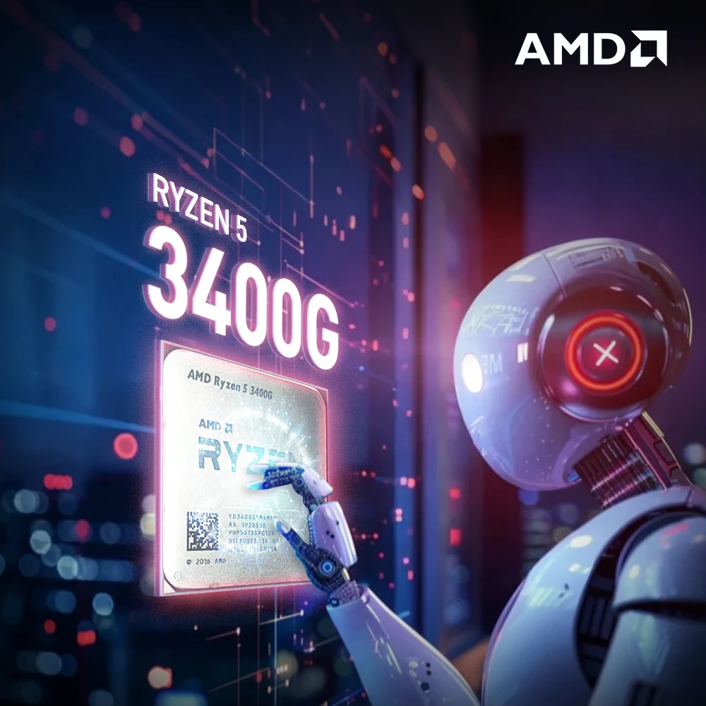 NEW AMD Ryzen 5 3400G 4-Core 8-Thread Processor PCIe 3.0 Socket AM4 12NM  R5 3400G CPU 3.7GHz L3=4M DDR4  but No Fan