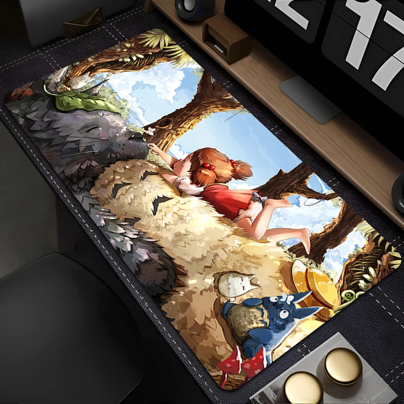 Tapis de souris accessoires PC tapis de clavier tapis de bureau tapis de souris antidérapant dessin animé tapis de souris en caoutchouc t-totoro tablette tapis de jeu tapis étendu