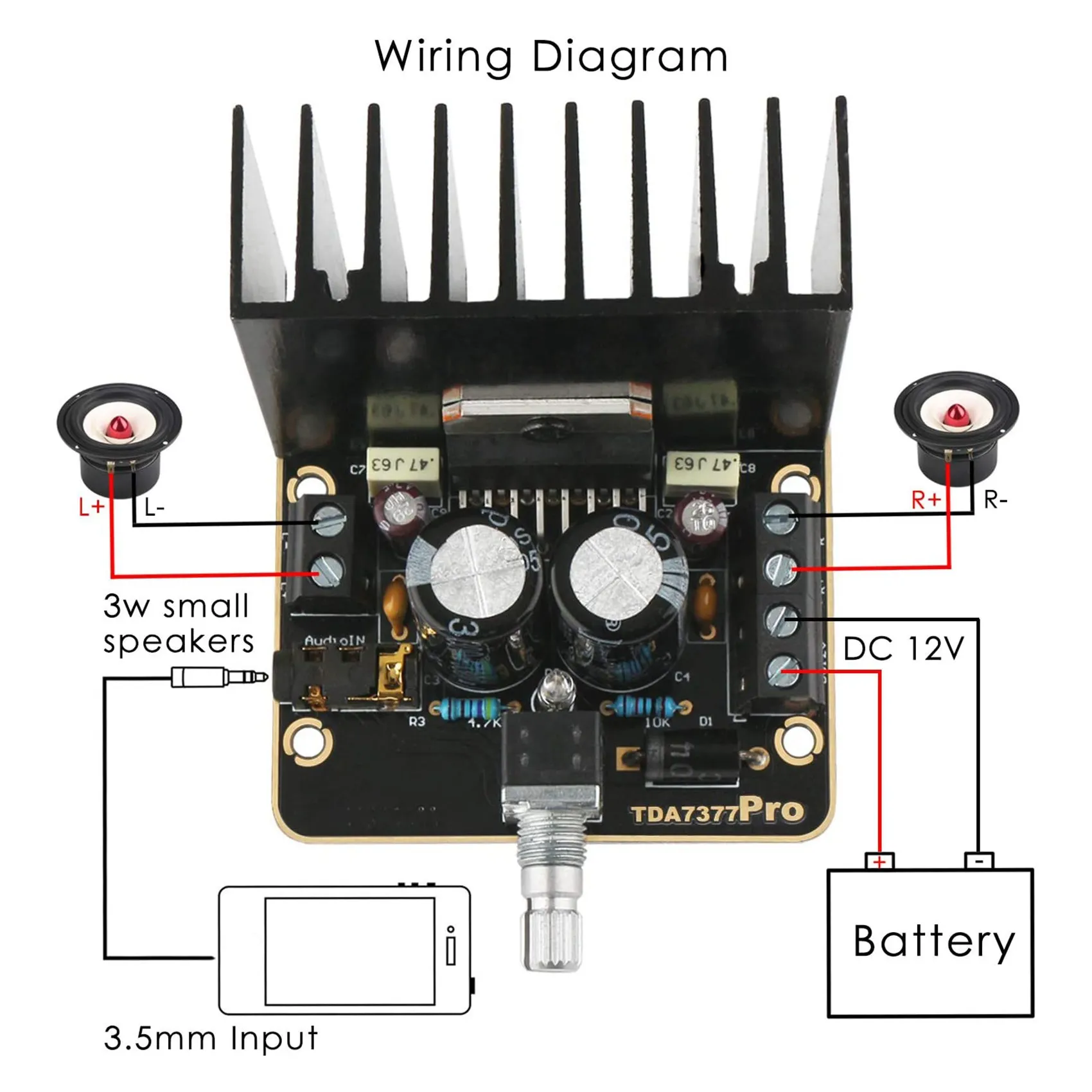 YSS-Power Amplifier Board,30W+30W Dual Channel 2.0 Audio Amplifier Kit Class AB DC 12V Digital Stereo Amp Module TDA7377
