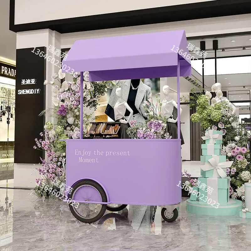 Stall display rack, mobile Internet celebrity cart, commercial store, promotional float vending cart, supermarket event exhibiti