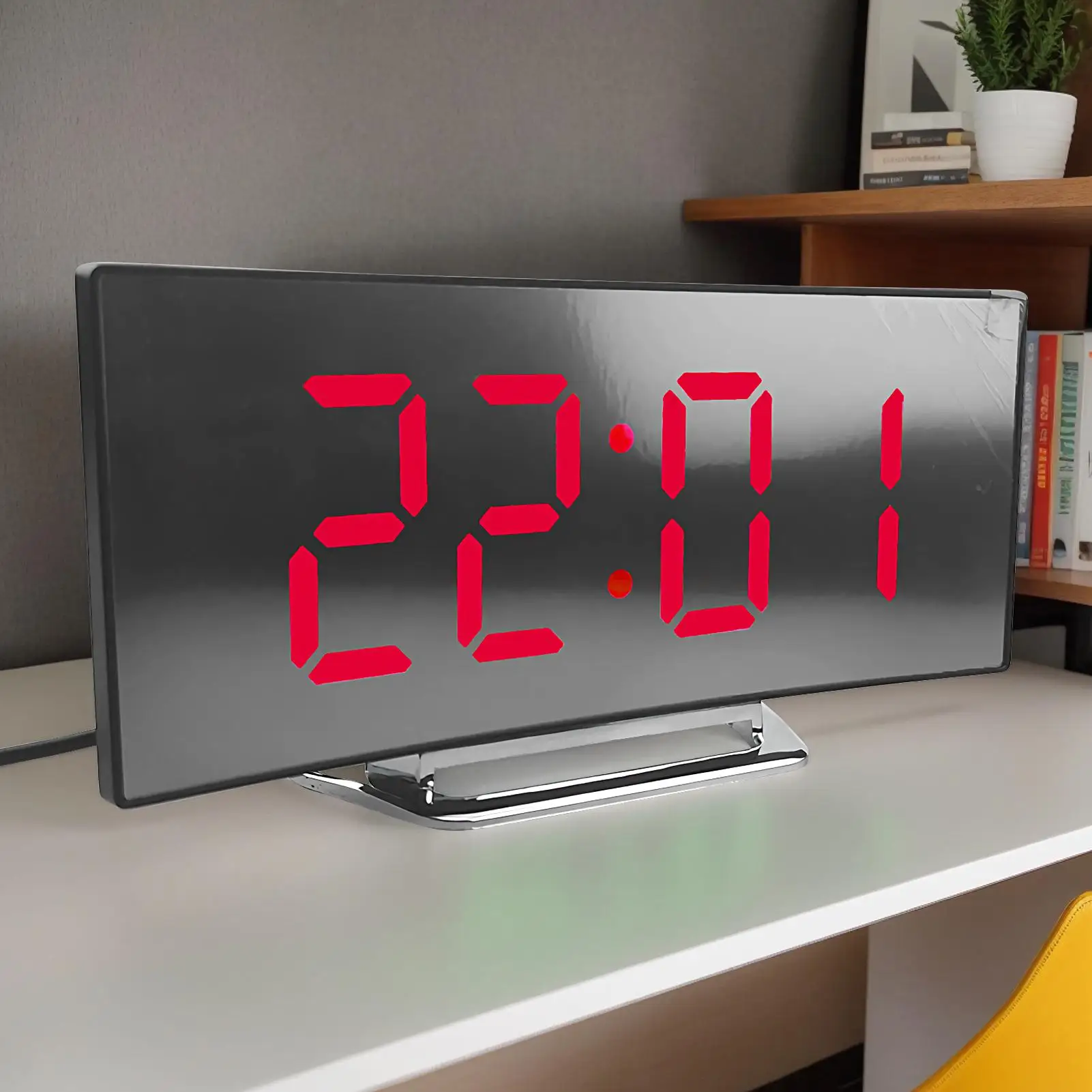 ساعة رقمية بشاشة LED ساعة رقمية لغرفة النوم أداة إدارة الوقت عالية السطوع هادئة للأولاد والبنات والمراهقين والطلاب #4