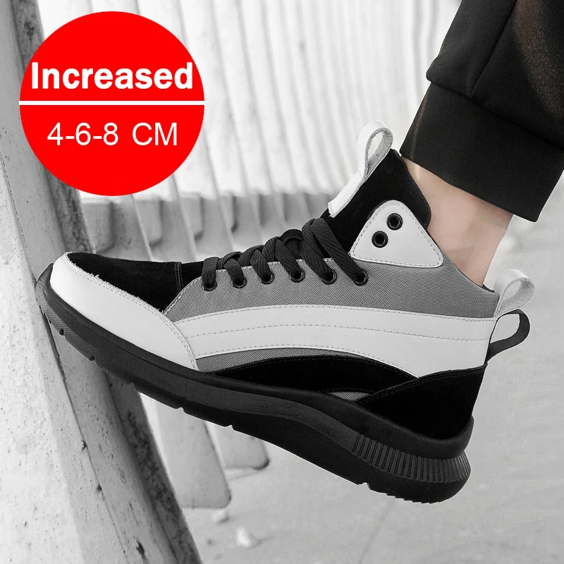 

Elevator Shoes Men Sneakers Breathable Mesh Sports Heightening Shoes Increase Insole 6CM 8CM Optional Heels Casual Male Footwear