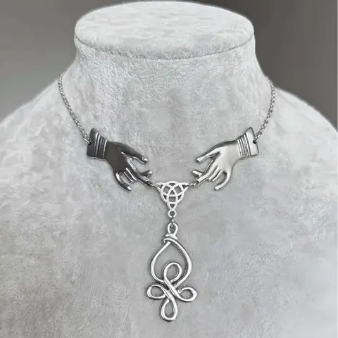 Holy Hand Celtic knot necklace, vintage jewelry, Victoria, mystery, pagan, Goddess, witchcraft accessory, Choker For Women Girls