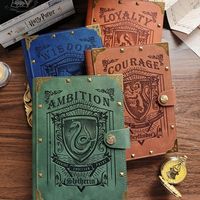 A5 B5 Magic School Notebook Hogwarts Loose-Leaf Vintage Kraft Notepad Gryffindor Slytherin Ravenclaw Hufflepuff Document Book