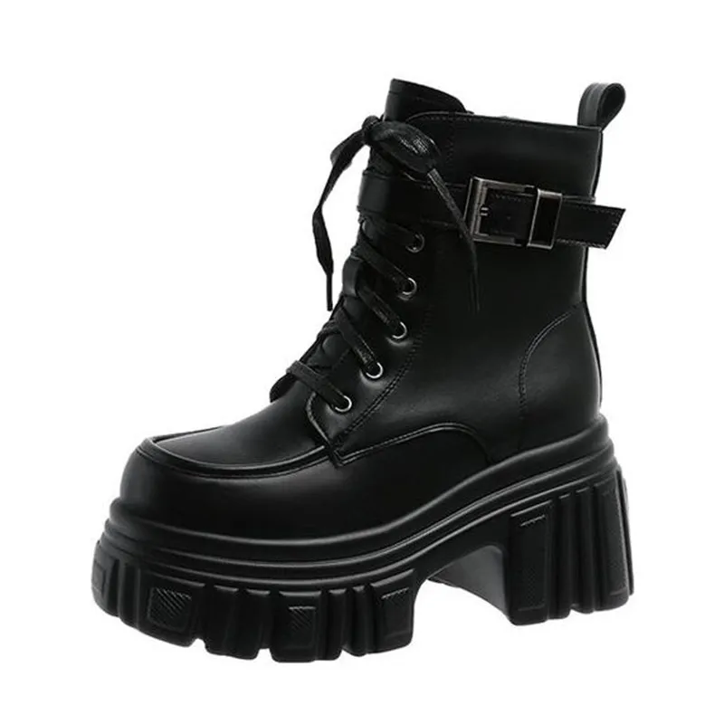 Fashion Super High Platform Ankle Boots for Women Punk Thick Bottom Shoes Height Increasing Women's Boots Winter Bottes Femmes
