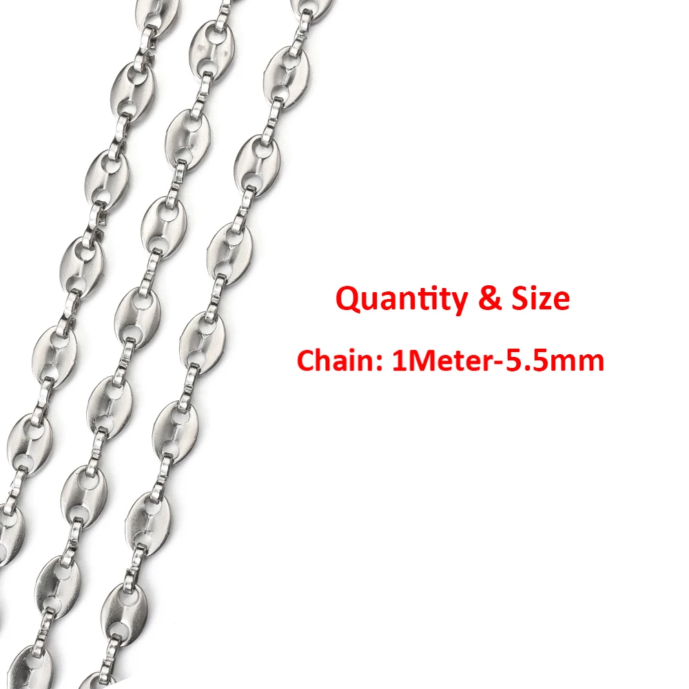 2 Meter 1 Meter Hochwertige Edelstahl-Drehketten für DIY-Halsketten, Armbänder, Kleidung und Schmuckherstellung Zubehör – Detail 23