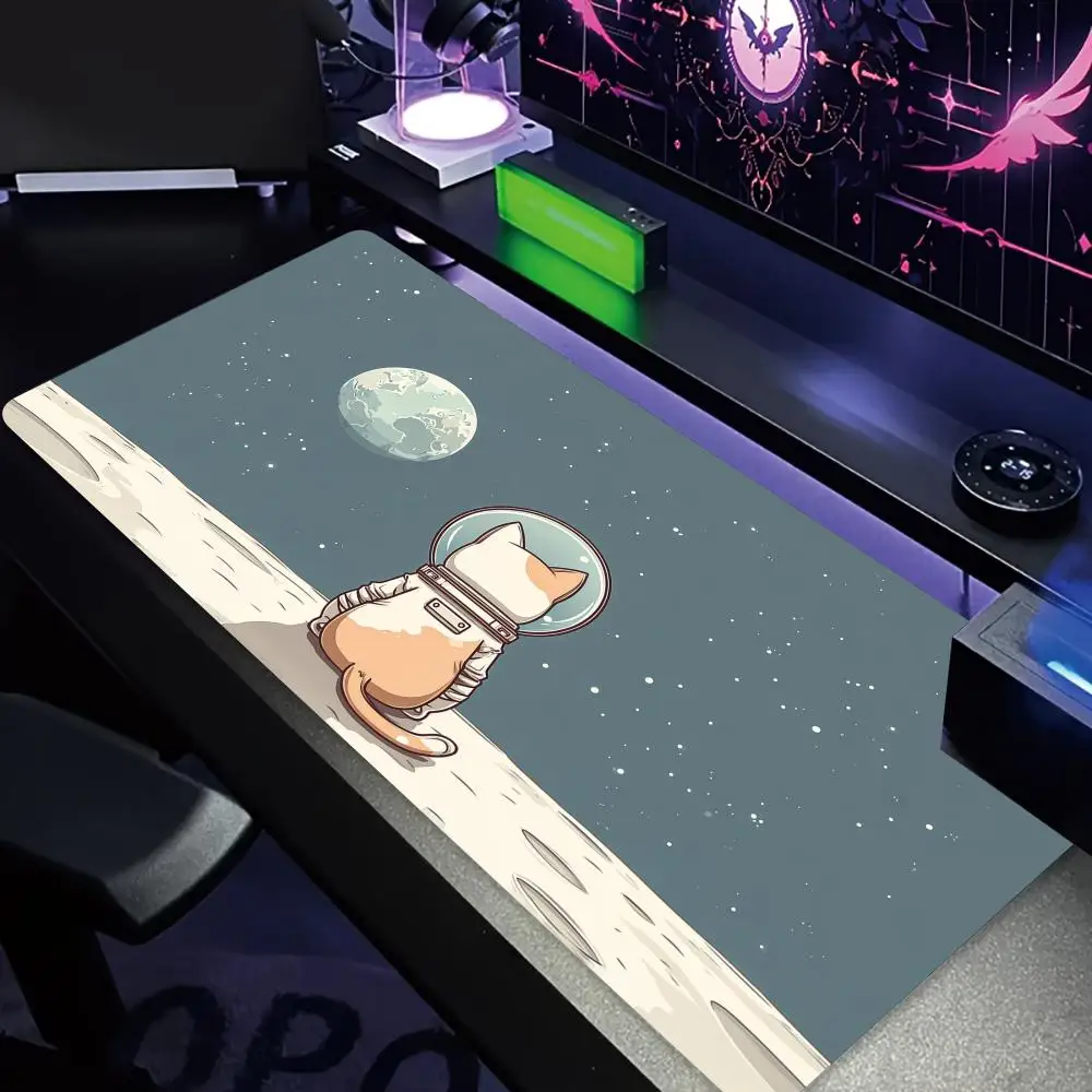 

Moon Cat Astronaut anime Mouse Pad Non-Slip Durable Desk Mat Gaming mat desk accessories mousepad tapis de souris Extended pad