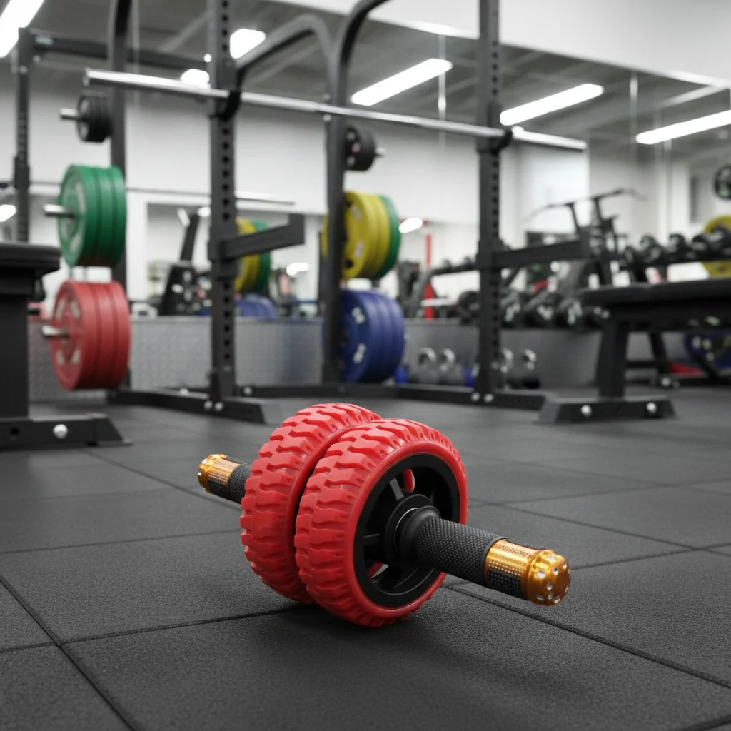 Double Bearing Solid Steel Abdominal Wheel Ergonomic Grip Double-Wheel Ab Roller Large Load Bearing Silent Operation