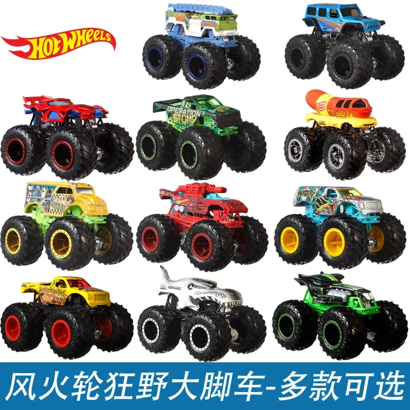 Genuine Hot Wheels Car Monster Truck Diecast Carro 1/64 Big Foot Rhinomite Back To The Future Kids Toys for Boys Children Gift