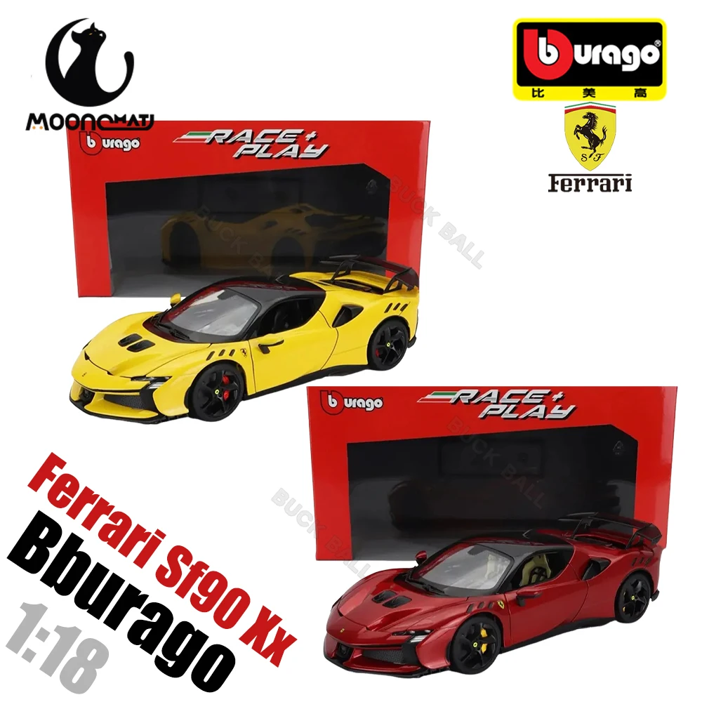 Bburago 1:18 Ferrari Sf90 Xx Stradale Bianco Automodell Legierung Miniaturdruckguss Modell Ferrari Sportwagen Modell Spielzeug Geschenk