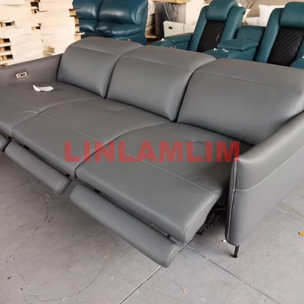 LINLAMLIM Sofa z prawdziwej skóry Cama podwójny elektryczny rozkładany tapczan 3 osobowa kanapa fotele teatralne kabriolet sofy Sleeper sofy