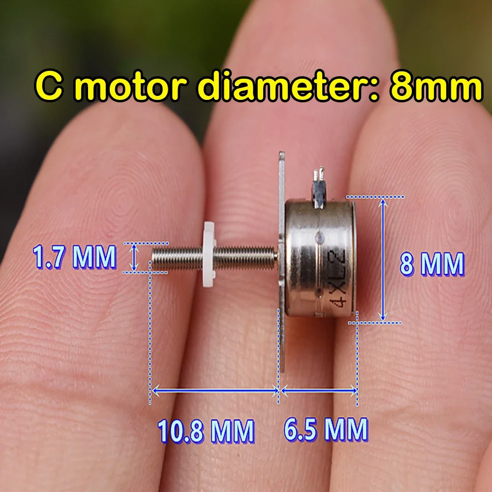 Motor paso a paso Micro DE 2 fases, dispositivo de 4 cables con carrera deslizante de 9mm y 10mm, instrumento óptico de enfoque, Mini Motor paso a