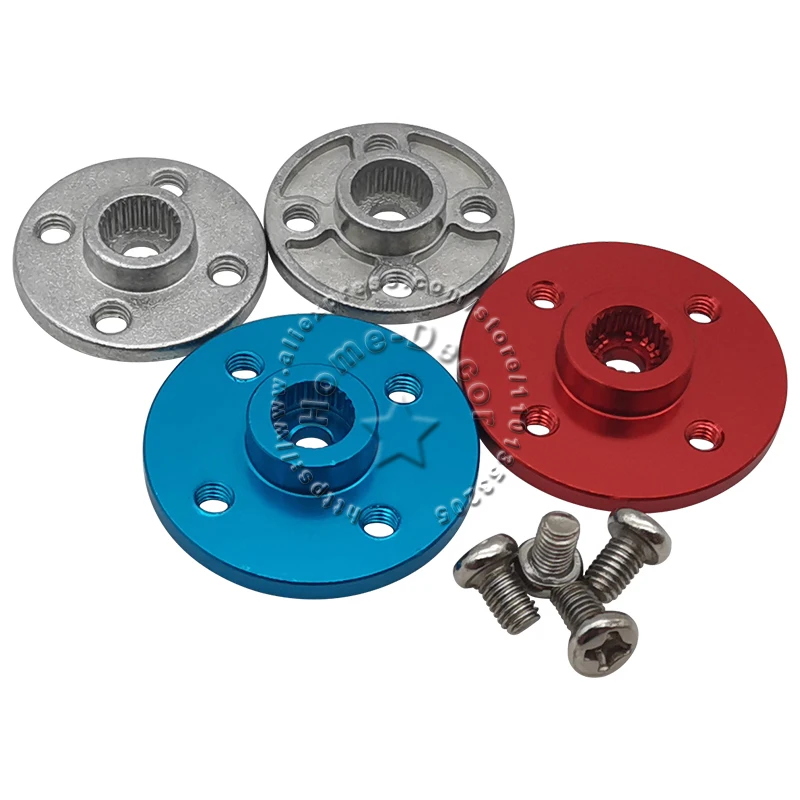 1Pcs Aluminum Servo Arm Metal Horns Round Disc Robot Metal Rudder Disc Horns Metal Steering Gear 24T/25T