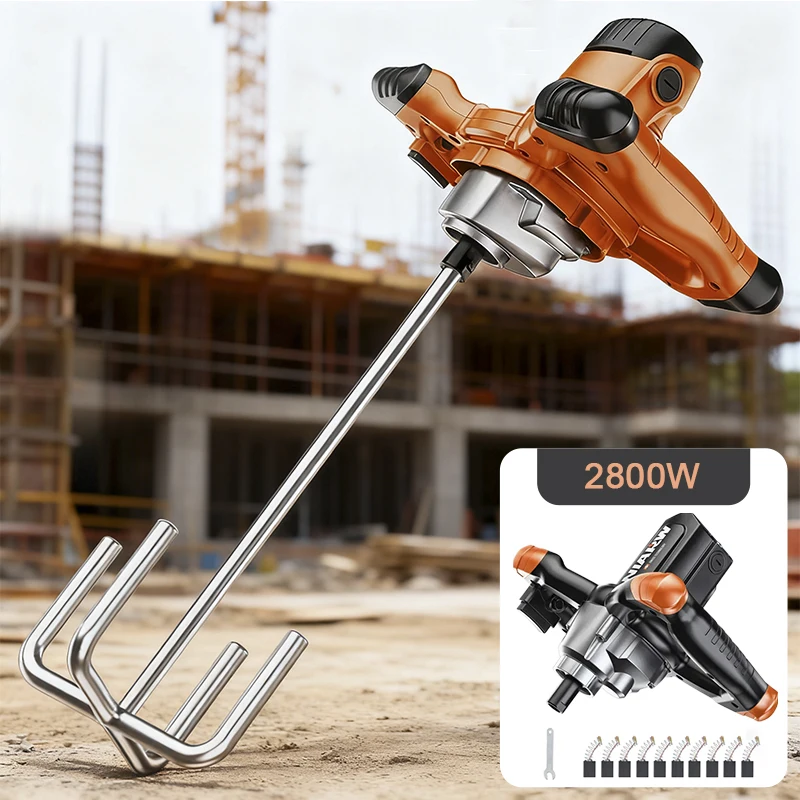 

Industrial Grade Mixer 3000W/2800W 220V Handheld Paint Putty Powder Cement Plaster Mortar Coating Mixer 6 Gear Adjustable Speed