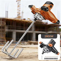 Industrial Grade Mixer 3000W/2800W 220V Handheld Paint Putty Powder Cement Plaster Mortar Coating Mixer 6 Gear Adjustable Speed