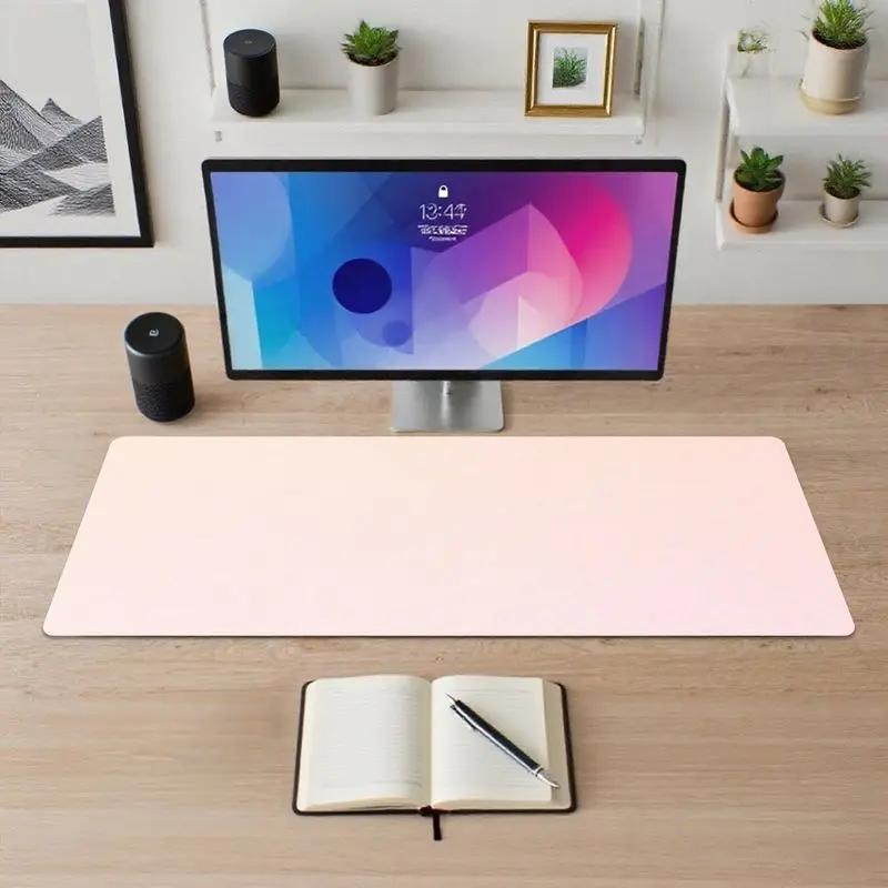 لوحة ماوس ألعاب كبيرة باللون الوردي الناعم، قاعدة مضادة للانزلاق، مثالية للمكتب والألعاب، 31.5 بوصة × 11.8 بوصة، سطح أملس للغاية