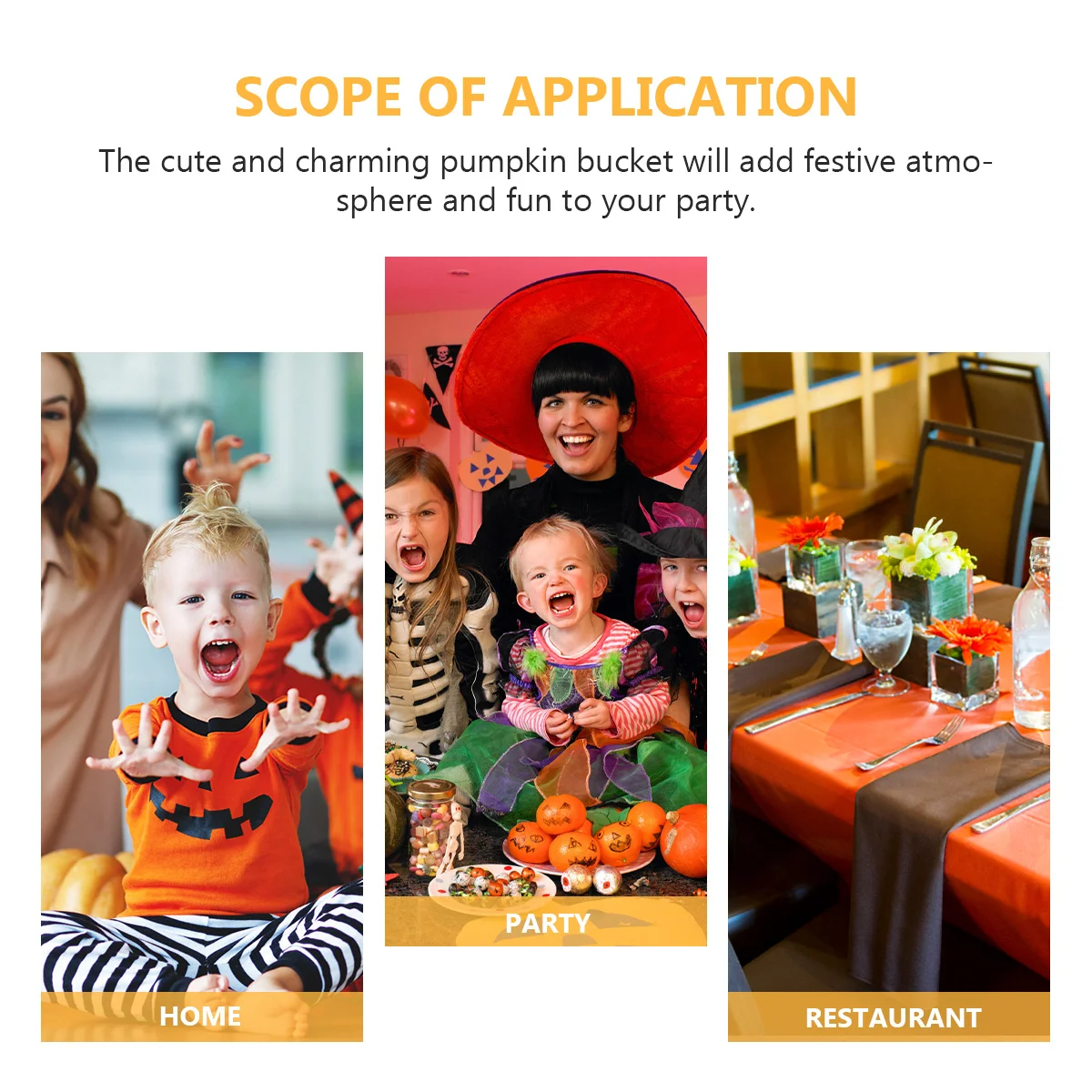 

2pcs Halloween Pumpkin Bucket Candy Box Portable Bright Colorful Storage For Kids Home Restaurant Supermarket Mall Decor