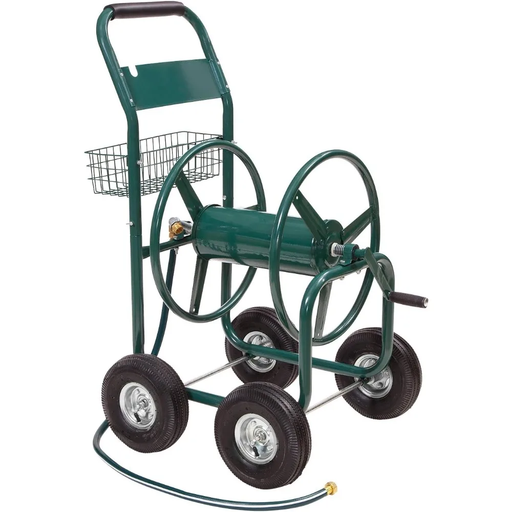 

Тележка с катушкой для 4-колесного шланга, вмещает до 350 футов шланга диаметром от 5 до 8 дюймов с корзиной, идеально подходит для заднего двора, сада
