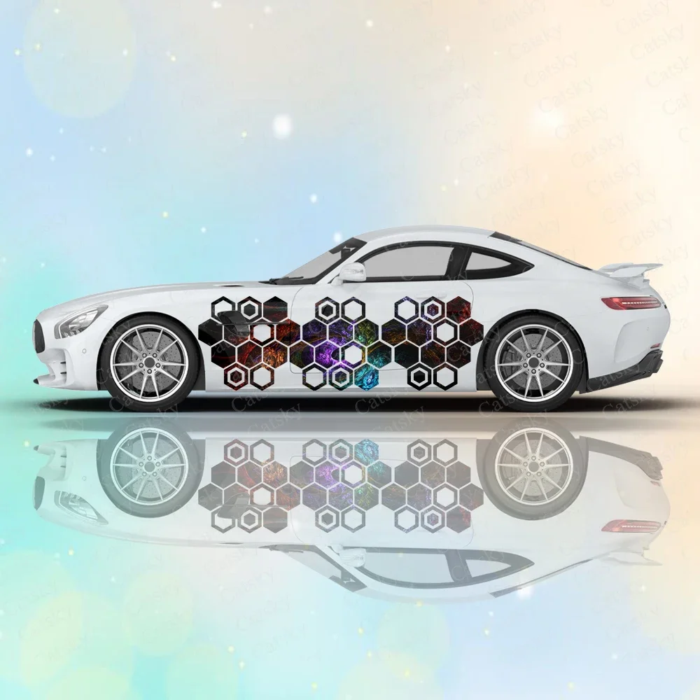 

Abstract - Cool Hexagon Design Car Body Stickers Itasha Car Side Decal Sticker Car Body Sticker Car Body Decoration Stickers