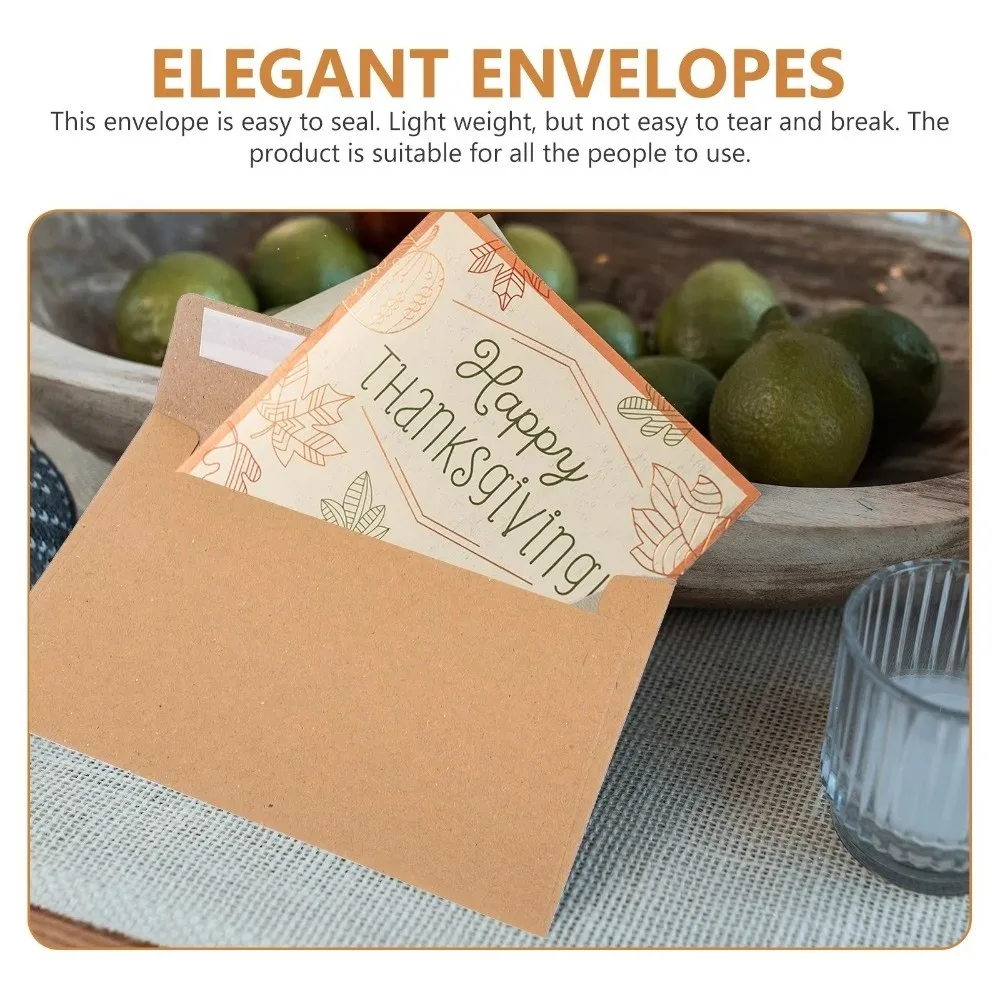 20pcs Vintage Blank Kraft Envelopes Multi-function Sealing Pe Kraft Paper Postcard Release Adhesive Greeting Card Gift Packaging
