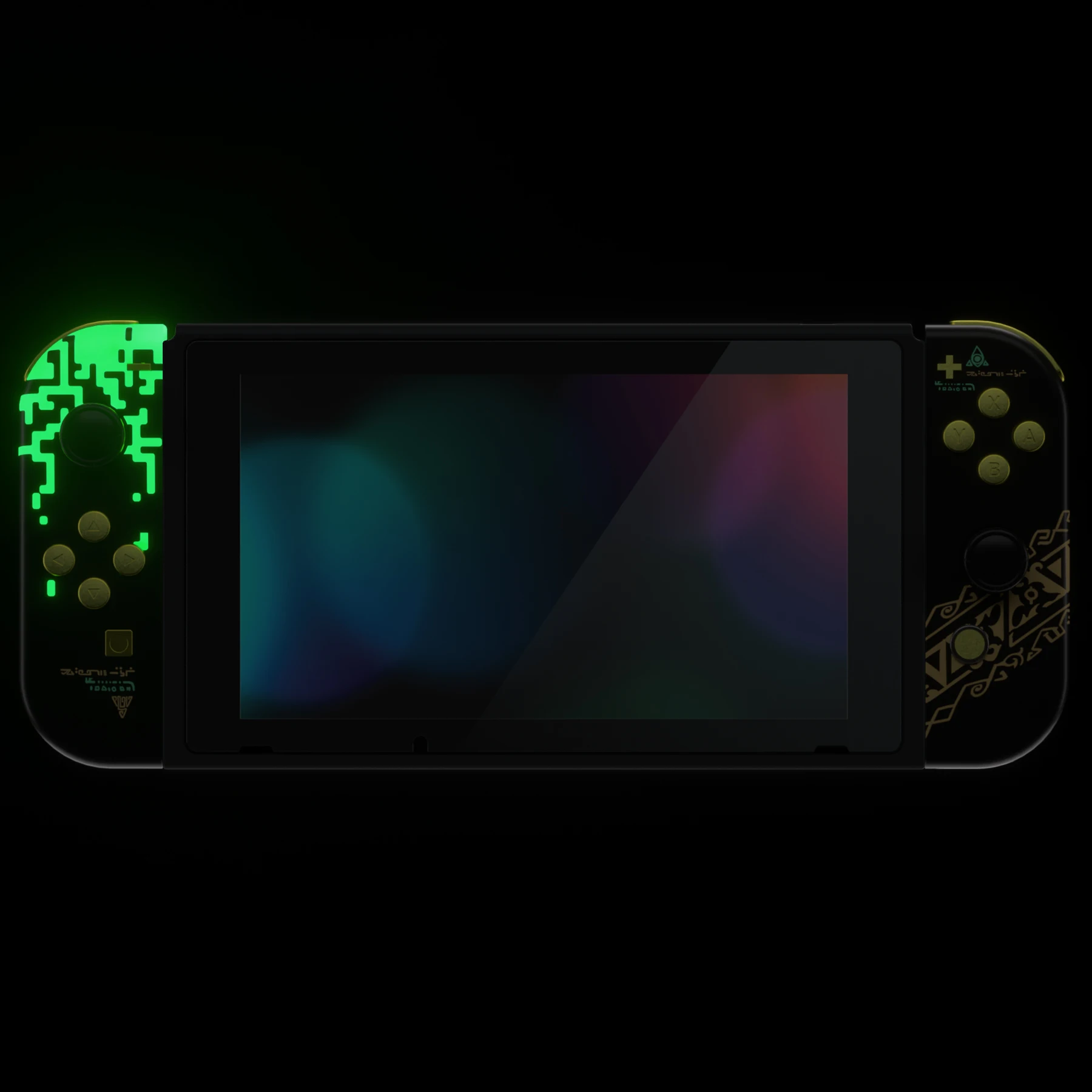 Obudowa kontrolera eXtremeRate z tylną płytką konsoli z pełnym zestawem przycisków do Nintendo Switch - świecąca w ciemności - Totem of Kingdom — zdjęcie produktu 6