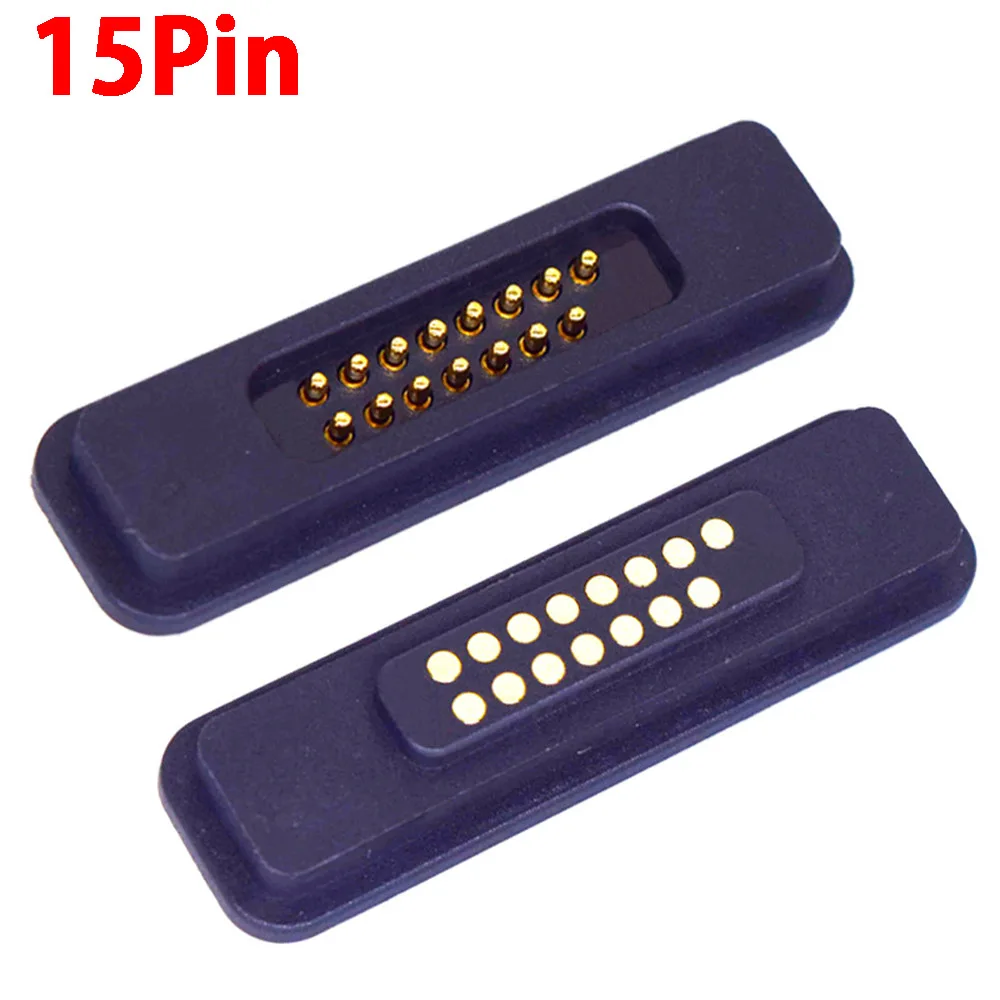 

1sets 15 Pin DC Magnetic Pogo Pin Connector Pogopin Male Female 2A Waterproof High Current Spring Loaded Power Socket