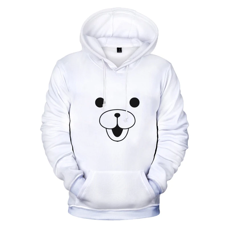 2023 Anime Danganronpa Monokuma 3D Printed Hoodies Unisex Sweatshirts White Black Bear Long Sleeve Pullover Oversized Hoodie