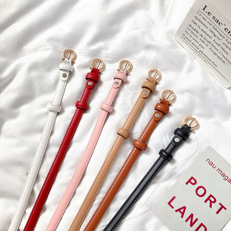 Women's Belt to Match Skirts Candy-Colored Slim-Fit Waist-Defining Versatile White Student and Influencer Belt Korean-Style