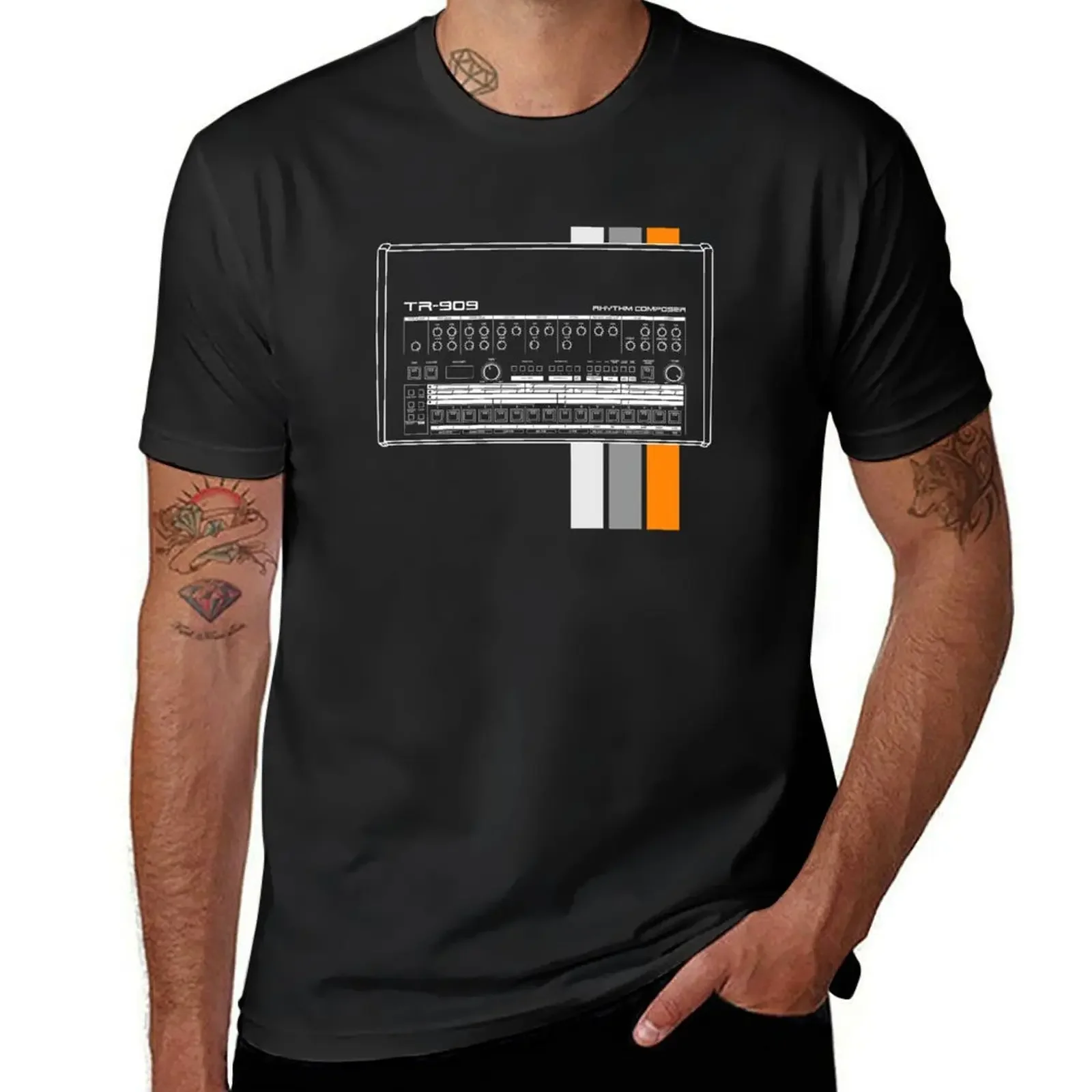 TR 909 Dark Background T-shirt Aesthetic clothing sweat heavyweights graphics heavyweight t shirts for men