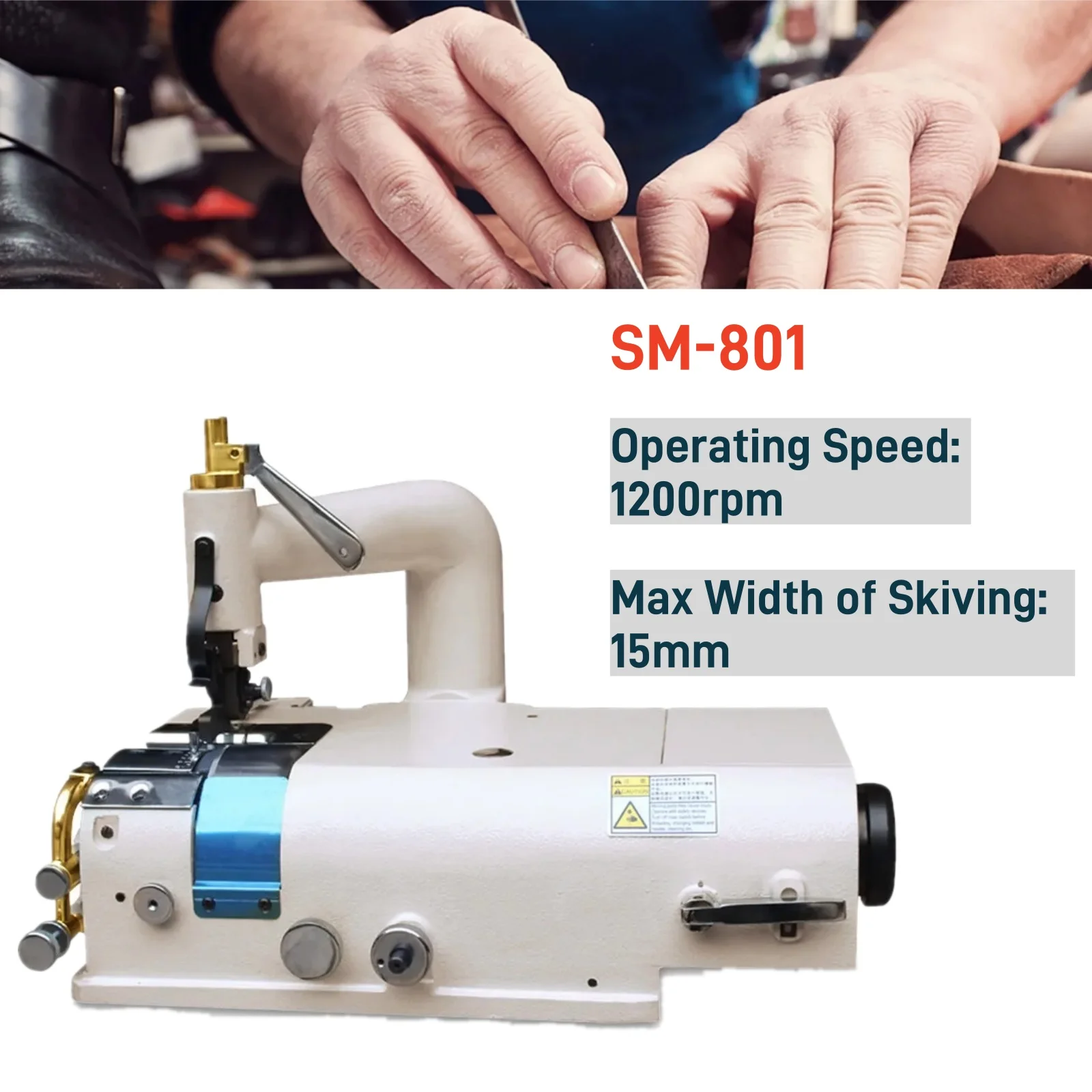 SM-801 1200RPM Industrial Leather Skiving Machine, Shovel Skiver Edge Flat Thinning Skin Cutter for Leather Shoes Gloves Belts