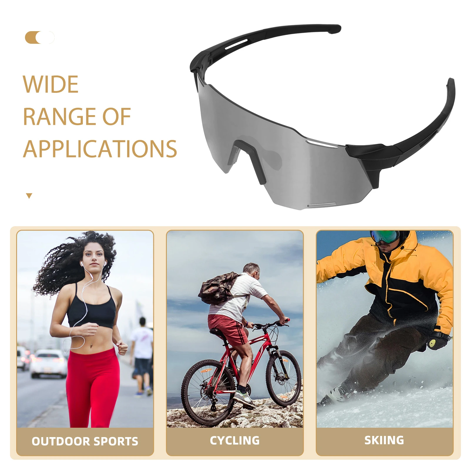 

Windproof Sports Glasses Cycling Eye Protector Riding Mirror Motorbike Goggles for Men
